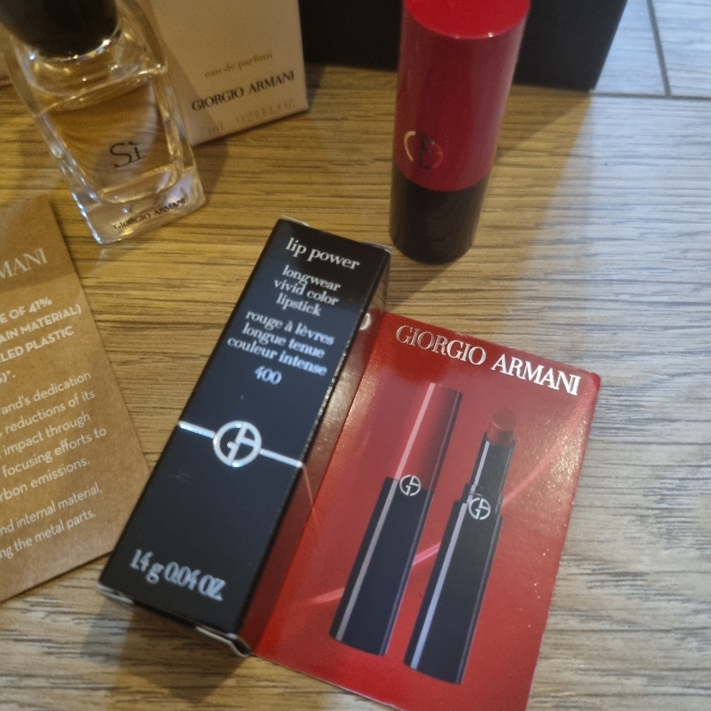 Armani si vanity case travel 7ml fragrance mini fluid & Lipstick gift set - Picture 2 of 6